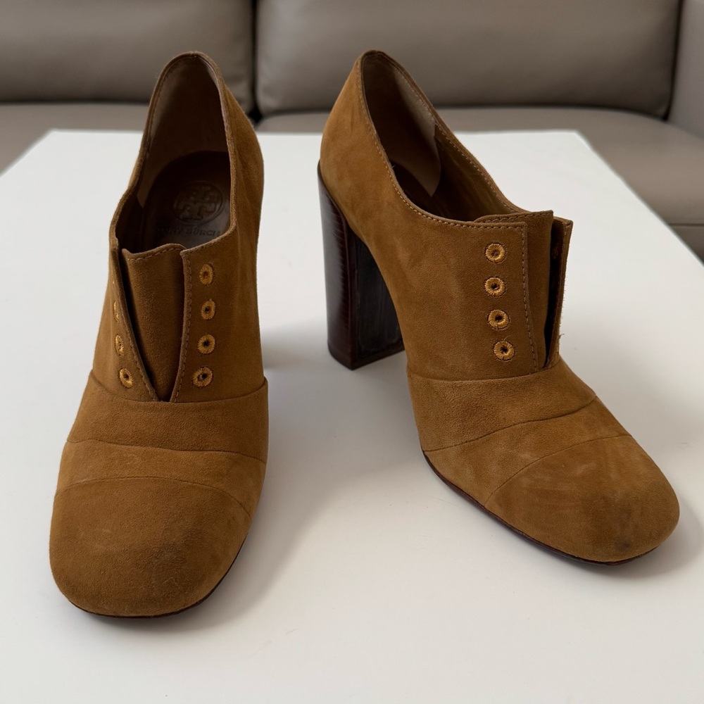 Tory Burch Suede Block Heel Booties
